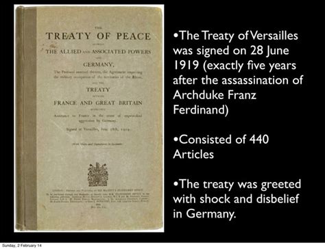 World War One Paris Peace Settlement Treaty Of Versailles 1919 Ppt