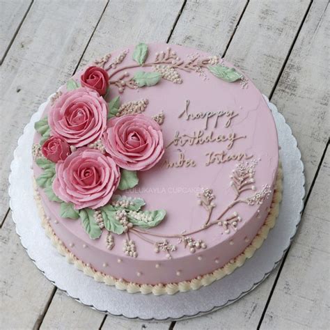 Pink Flower Buttercream Cake Birthday Cake With Flowers Birthday Cake For Women Simple
