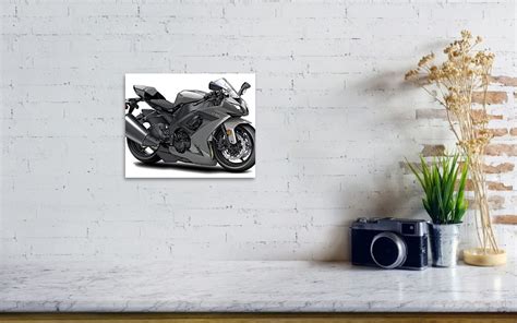Kawasaki Ninja Grey Motorcycle Poster By Maddmax