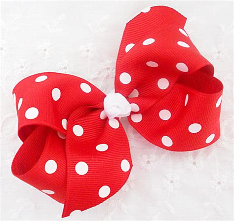 Sale Red Minnie Mouse Bow Red Hair Bow Red Polka Dot Bow Red