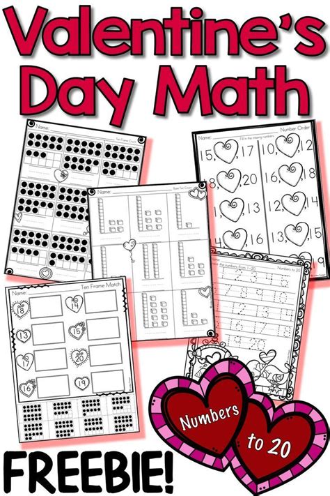 Valentines Day Math Numbers To 20 Counting Tracing And Recognition