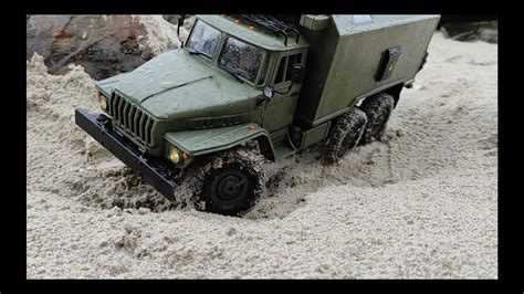 Wpl B Rc Russian Military Truck Ural Running On The Beach Youtube