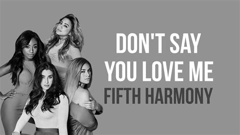 Fifth Harmony Don T Say You Love Me Lyrics Terjemahan Youtube