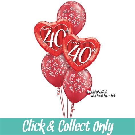 The 40th wedding anniversary should be celebrated. 40th Ruby Wedding Anniversary Inflated 5 Balloon Bouquet ...