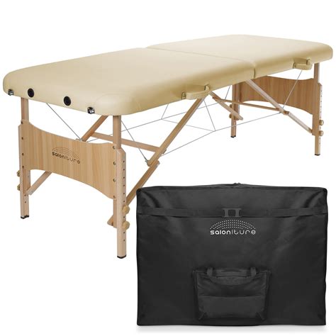 saloniture basic portable folding massage table cream