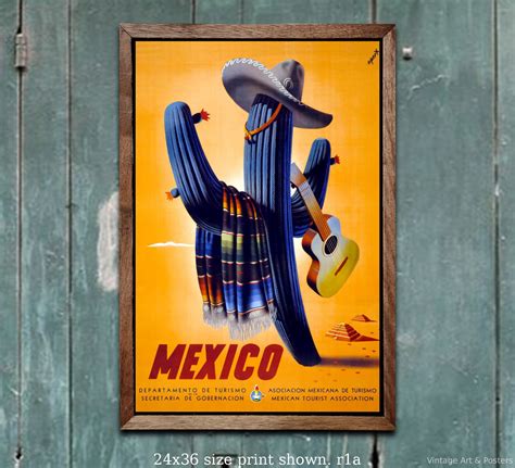 Vintage Travel Poster Print Mexico 7 Vintage Mexican Etsy Uk
