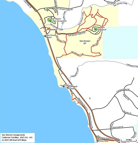 Hearst San Simeon Sp California Trail Map