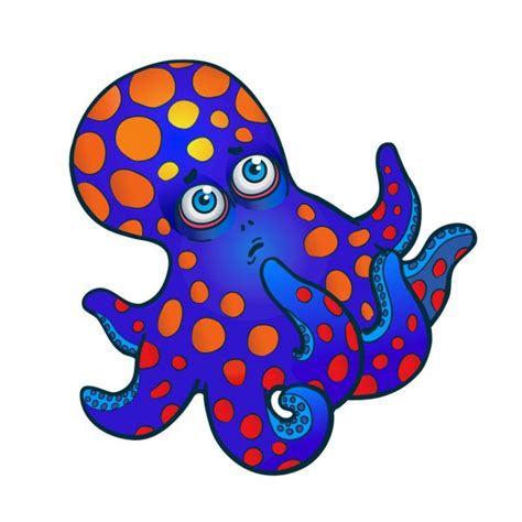 Cute Blue Octopus Cartoon Smiling — Stock Vector © Starlight789 32937611