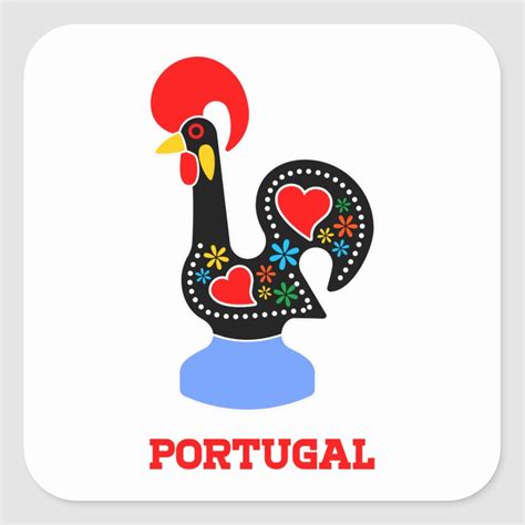 Barcelos Rooster Square Sticker In 2021 Rooster