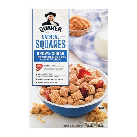 Quaker Oatmeal Squares Brown Sugar 21 Oz