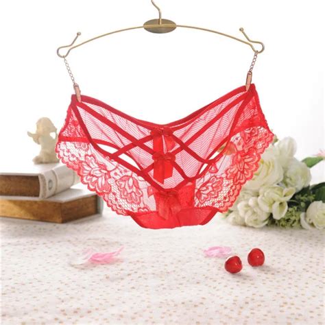 Women Lingerie Lace Bow Knot Briefs Underwear Panties Sexy Ladies Knickers Hollow Out Panty