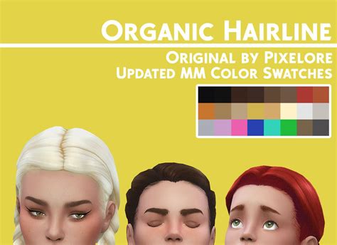 Pixelore Organic Hairline Recolors Updated Mm Color Swatches Color