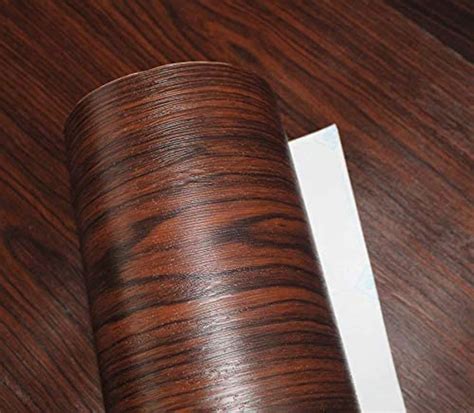 Buy Elton Cherry Brown Teak Wood Grain Textured Self Adhesive