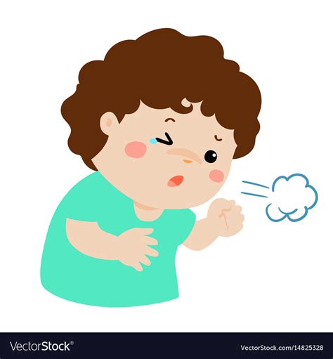 Little Boy Coughing Cartoon Royalty Free Vector Image