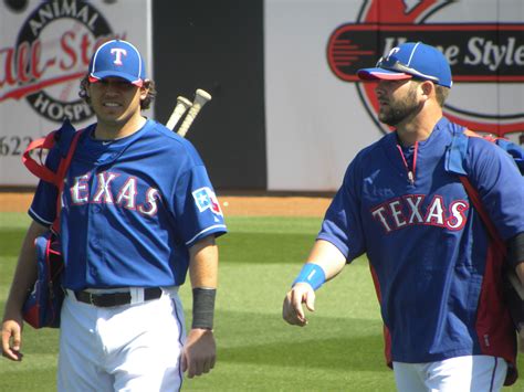 ian kinsler and mitch moreland in surprise az for spring training 2012 hot baseball players