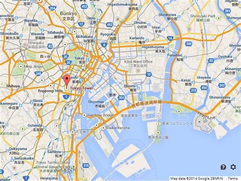 Tokyo Tower On Map Of Tokyo