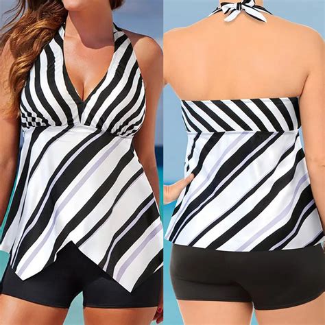 Two Piece Women Swimsuits Stripe Maternity Swimwear V Neck Pregnant Women Swimsuit Plus Size
