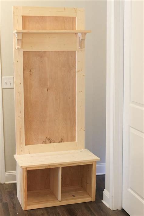 It measures 77h x 36w x 16d and you can build it with very basic power and hand tools and diy hall tree and benches for mud room. Entryway Hall Tree Bench | Entryway hall tree bench ...
