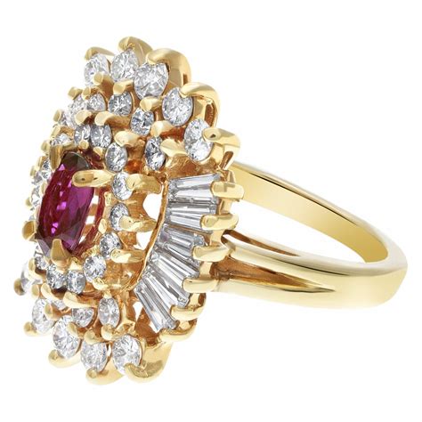 ruby and diamond ballerina ring in 14k yellow gold gray and sons