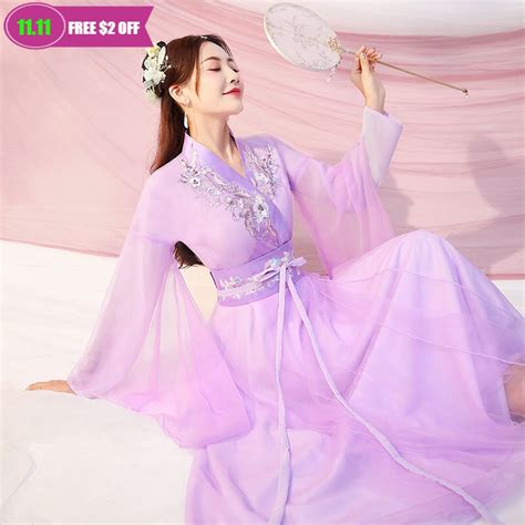 Women Chinese Hanfu Traditional Dancing Performance Outfit Costume Han Princess Clothing