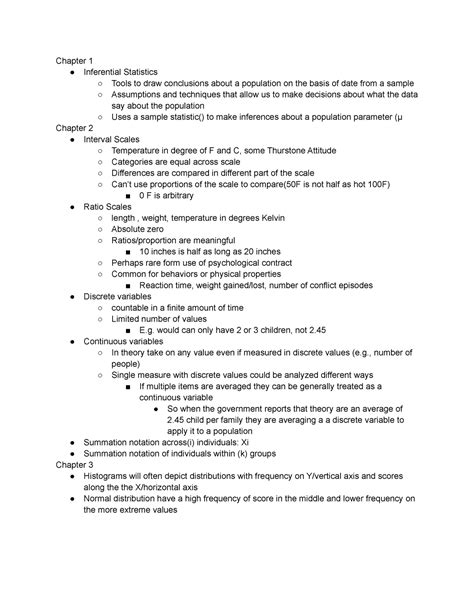 Psych 3321 Exam 1 Notes Chapter 1 Inferential Statistics Tools To