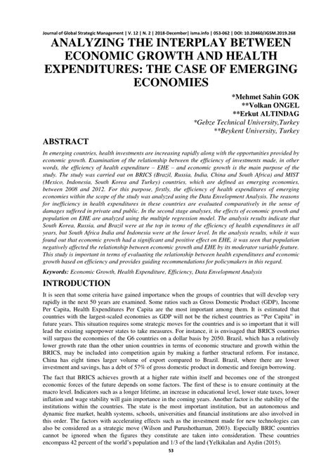 pdf analyzing the interplay between economic growth and health expenditures the case of