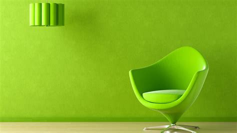 Wallpaper Green Chair Lamp Wall 3840x2160 Uhd 4k Picture