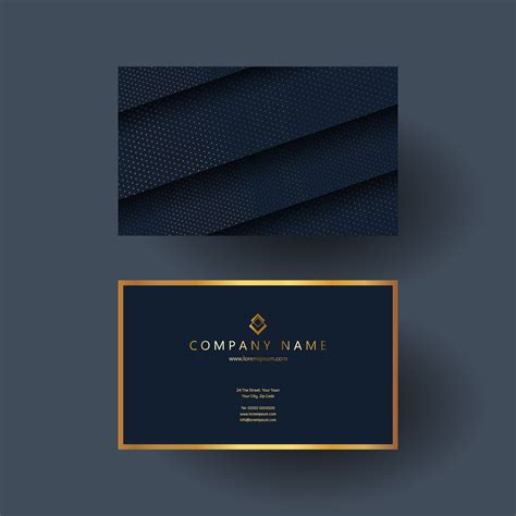 Elegant Business Card Design In Blue And Gold 695425 Vector Art At Vecteezy