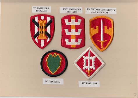 5 Us Patches 7th Engineer Brigade 130th Engineer Brigade Us Military