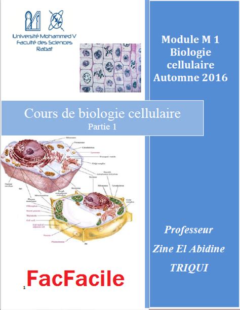 Cours De Biologie Cellulaire S1 Facfacile