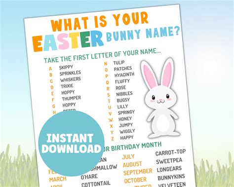 Easter Games Easter Bunny Name Generator Easter Activities Instant