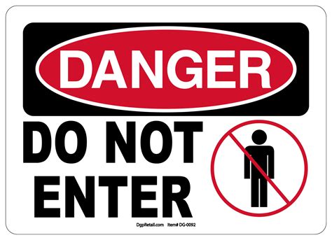 Osha Danger Safety Sign Do Not Enter 742415842317 Ebay