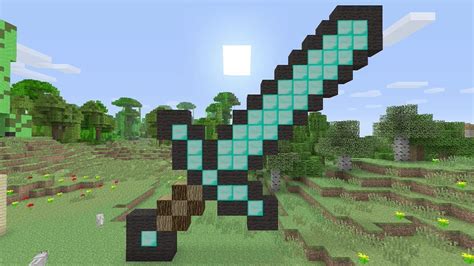 Cara Membuat Swordpedang Pixel Art Di Minecraft Survival Youtube