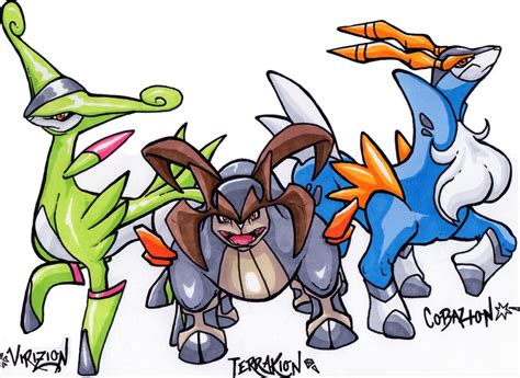 Virizion Terrakion Cobalion By Kujakusilverdragon On Deviantart