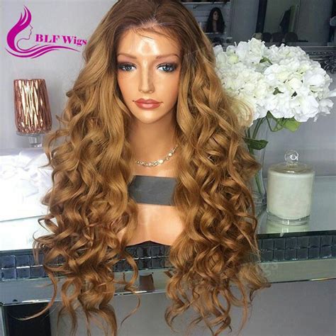 Density Two Tone Ombre Color Chinese Virgin Hair Full Lace Wig Water Wave Full Lace