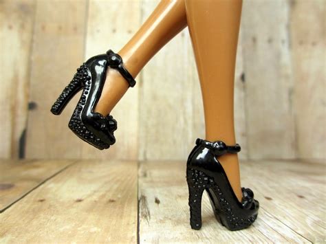 Black Barbie Doll Shoes Pointed Toe Textured Sole All Variety Shop
