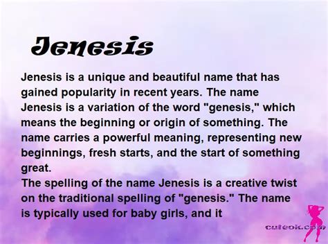 Meaning Of The Name Jenesis