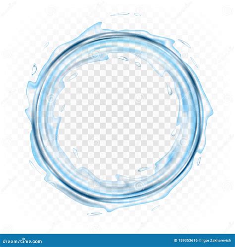 Water Splash Circle Isolated On Transparent Background Stock
