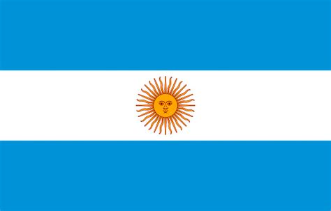 Flag Of Argentina With Blue Stripes And A Yellow Sun Symbol Stock
