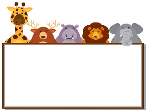 Border Template With Wild Animals 447331 Vector Art At Vecteezy
