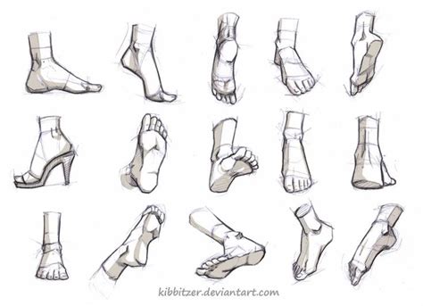 Feet Reference By Kibbitzer On Deviantart In 2020 Feet Drawing