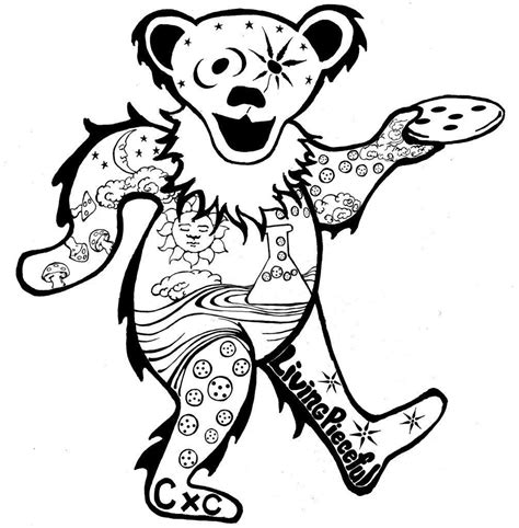 Grateful Dead Coloring Pages Ideas Bear Coloring Pages Coloring