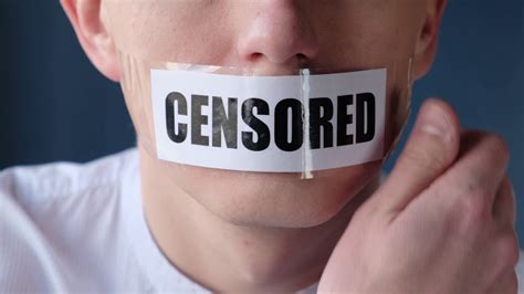 Censorship And Prohibitions Freedom Of Speech Concept Man Tearing