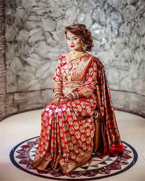 stunning nepali bride in traditional bridal wear ⭐photogtaphy wedding dairy nepal photography