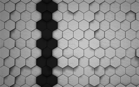 Gray Honeycomb Pattern Hd Wallpaper