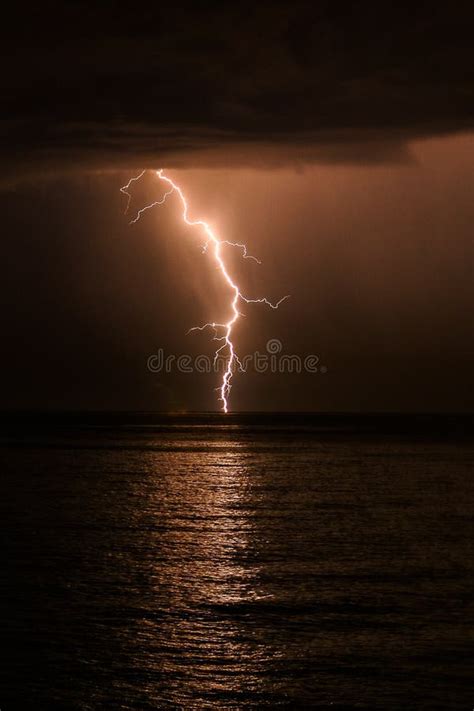 Thunderstorm On A Sea Stock Photo Image Of Phenomenon 107038736
