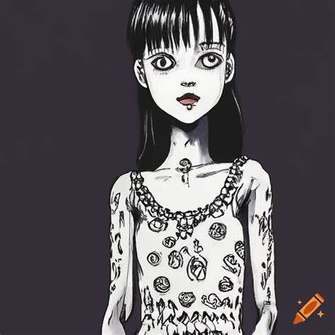 Illustration Of Tomie From Junji Ito With Unique Button Eyes On Craiyon