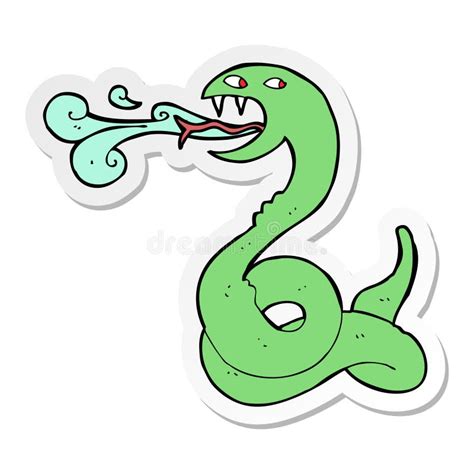 A Creative Sticker Of A Cartoon Hissing Snake Stock Vector