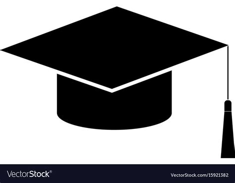 Graduation Cap Black Color Icon Royalty Free Vector Image