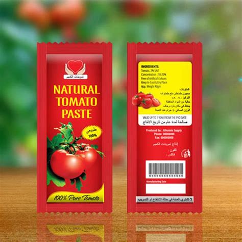 Custom Plastic Tomato Sauce Food Doypack Packaging Ketchup Standing